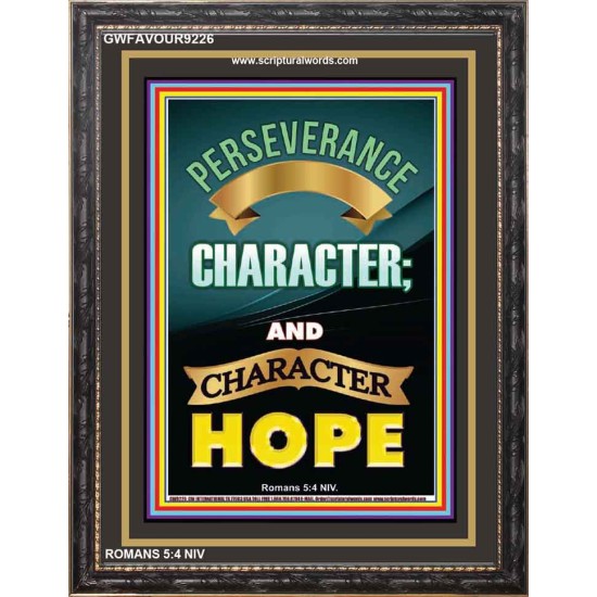 PERSEVERANCE AND CHARACTER   Framed Office Wall Decoration   (GWFAVOUR9226)   