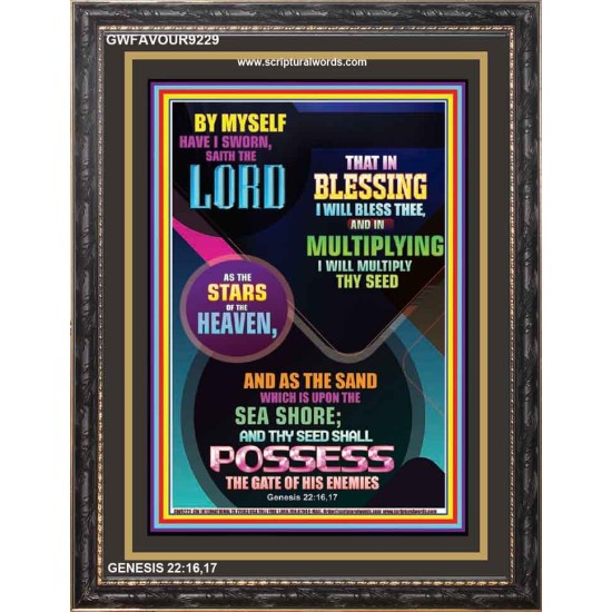 POSSESS THE GATE OF HIS ENIMIES   Inspirational Wall Art Frame   (GWFAVOUR9229)   