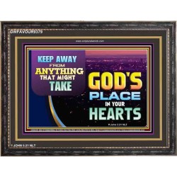 WHAT IS GOD'S PLACE IN YOUR HEART   Large Framed Scripture Wall Art   (GWFAVOUR9379)   "45x33"