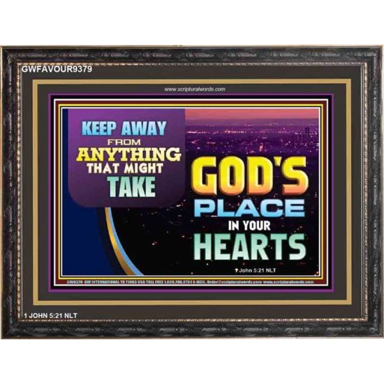 WHAT IS GOD'S PLACE IN YOUR HEART   Large Framed Scripture Wall Art   (GWFAVOUR9379)   