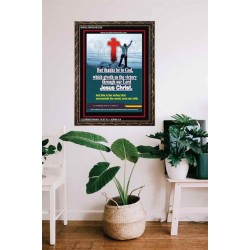 VICTORY THROUGH OUR LORD JESUS CHRIST   Encouraging Bible Verses Framed   (GWGLORIOUS3238)   "33x45"