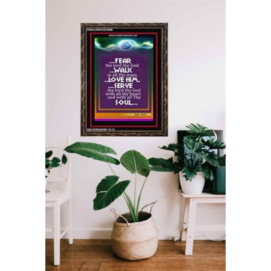 WITH ALL THY HEART   Scriptural Portrait Acrylic Glass Frame   (GWGLORIOUS3306B)   