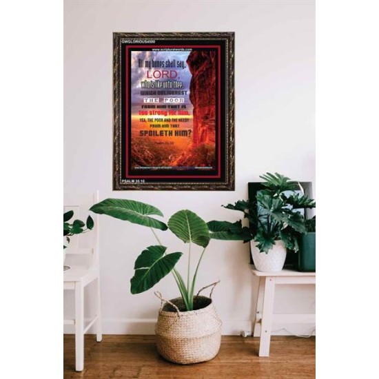 WHO IS LIKE UNTO THEE   Biblical Art Acrylic Glass Frame   (GWGLORIOUS4500)   