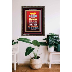 WAIT ON THE LORD   Bible Verses Wall Art Acrylic Glass Frame   (GWGLORIOUS6535)   "33x45"