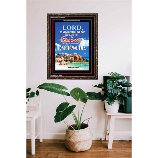 WORDS OF ETERNAL LIFE   Biblical Art Acrylic Glass Frame    (GWGLORIOUS6559)   