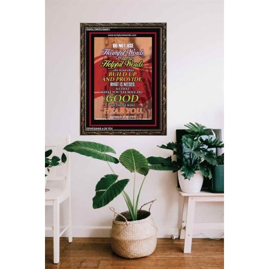 WATCH YOUR WORDS   Bible Scriptures on Love Acrylic Glass Frame   (GWGLORIOUS6651)   