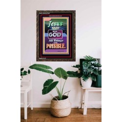 WITH GOD ALL THINGS ARE POSSIBLE   Christian Artwork Acrylic Glass Frame   (GWGLORIOUS7967)   