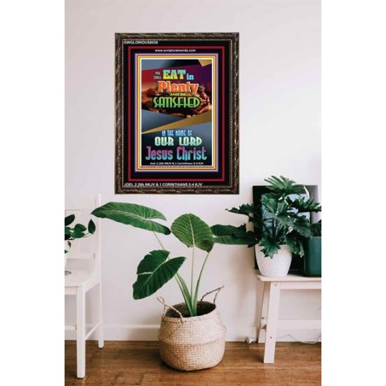 YOU SHALL EAT IN PLENTY   Bible Verses Frame for Home   (GWGLORIOUS8038)   