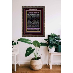 NAMES OF JESUS CHRIST WITH BIBLE VERSES IN FRENCH LANGUAGE  {Noms de Jésus Christ} Frame Art   (GWGLORIOUSNAMESOFCHRISTFRENCH)   "33x45"