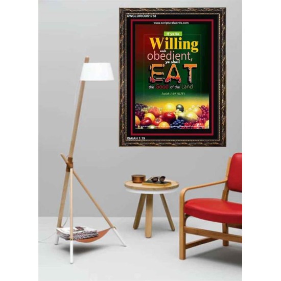 WILLING AND OBEDIENT   Christian Paintings Frame   (GWGLORIOUS1758)   