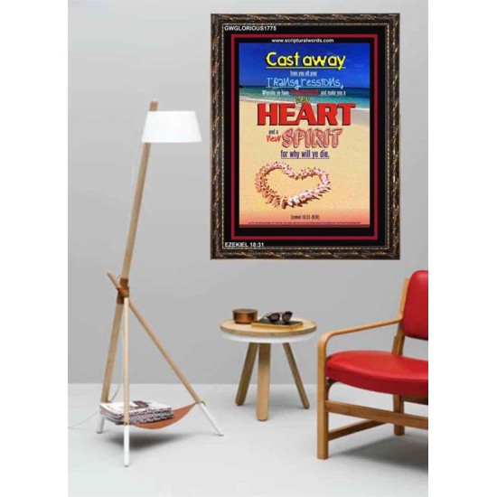 A NEW HEART AND A NEW SPIRIT   Scriptural Portrait Acrylic Glass Frame   (GWGLORIOUS1775)   
