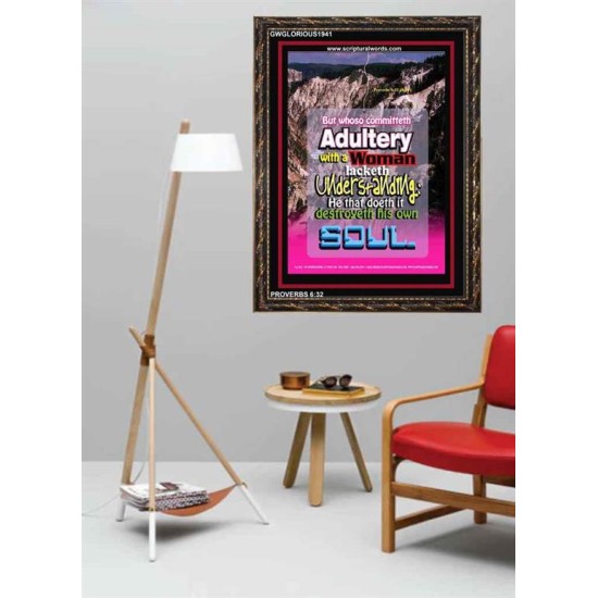 ADULTERY WITH A WOMAN   Large Frame Scripture Wall Art   (GWGLORIOUS1941)   