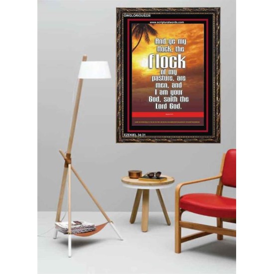 YE ARE MY FLOCK    Biblical Art Acrylic Glass Frame    (GWGLORIOUS226)   