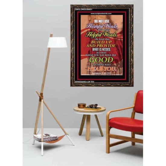 WATCH YOUR WORDS   Bible Scriptures on Love Acrylic Glass Frame   (GWGLORIOUS6651)   