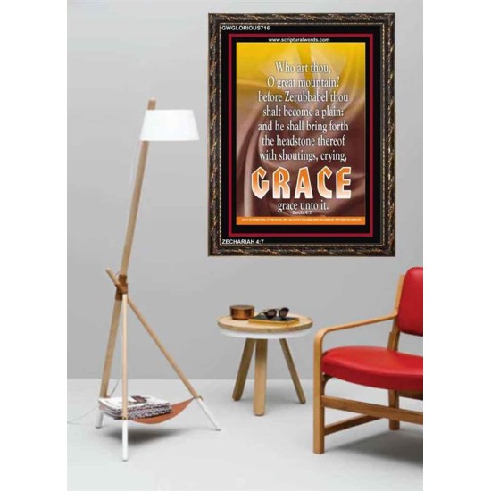 WHO ART THOU O GREAT MOUNTAIN   Bible Verse Frame Online   (GWGLORIOUS716)   