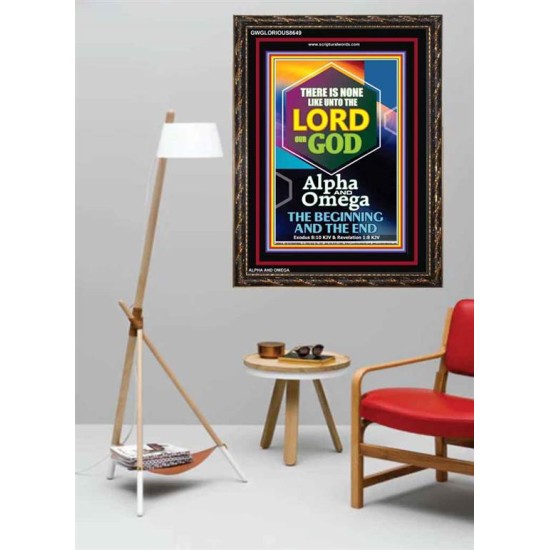 ALPHA AND OMEGA BEGINNING AND THE END   Framed Sitting Room Wall Decoration   (GWGLORIOUS8649)   