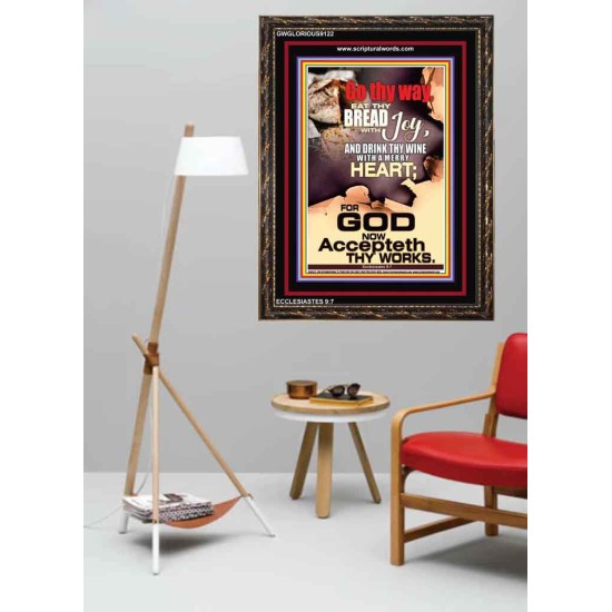 A MERRY HEART   Large Frame Scripture Wall Art   (GWGLORIOUS9122)   