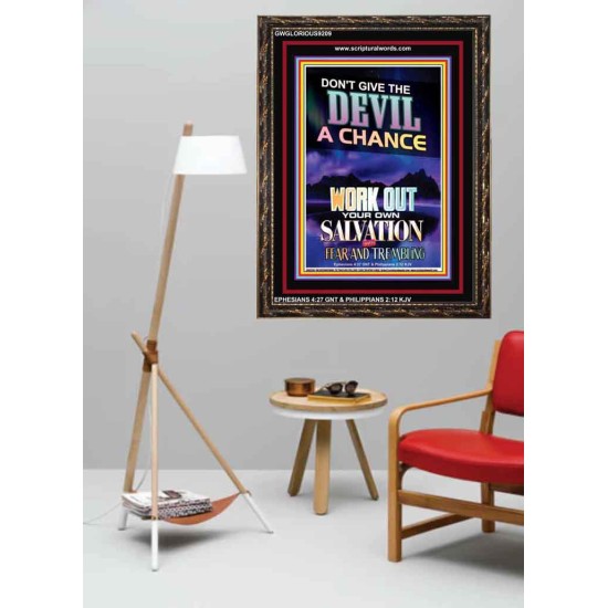 WORK OUT YOUR SALVATION   Bible Verses Wall Art Acrylic Glass Frame   (GWGLORIOUS9209)   
