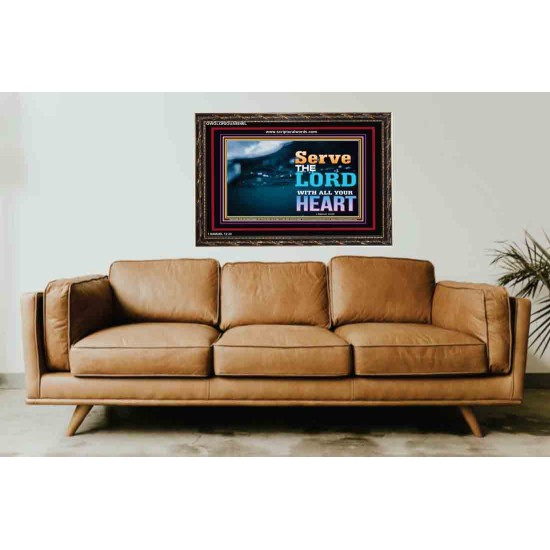 WITH ALL YOUR HEART   Framed Religious Wall Art    (GWGLORIOUS8846L)   