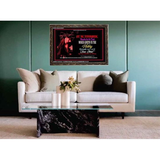 VICTORY BY THE BLOOD OF JESUS   Bible Scriptures on Love Acrylic Glass Frame   (GWGLORIOUS4021)   