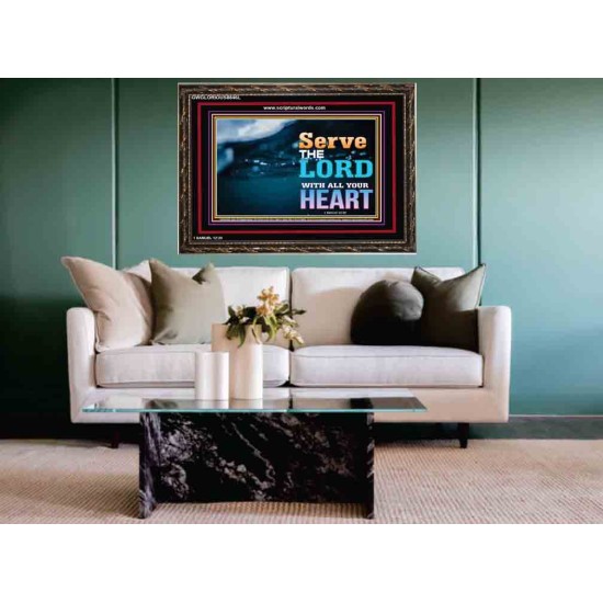 WITH ALL YOUR HEART   Framed Religious Wall Art    (GWGLORIOUS8846L)   