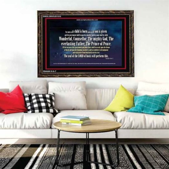 WONDERFUL, COUNSELLOR   Custom Framed Bible Verses   (GWGLORIOUS1510)   