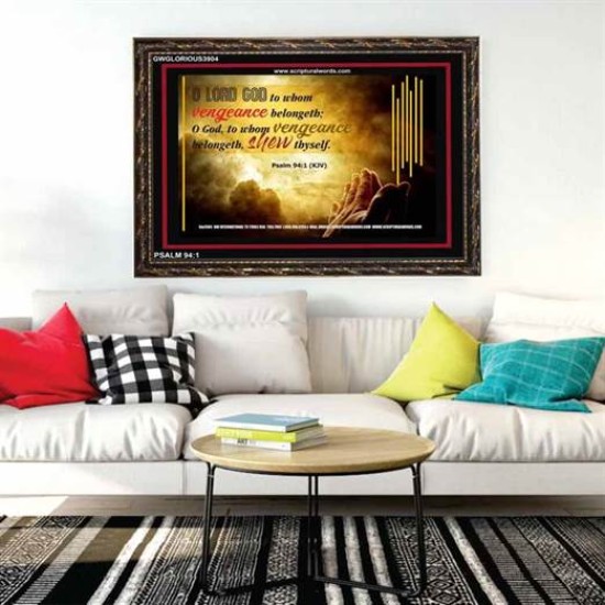 VENGEANCE BELONGS TO GOD   Acrylic Glass Frame Scripture Art   (GWGLORIOUS3904)   