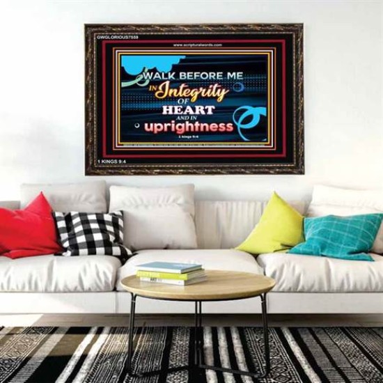 WALK IN INTEGRITY   Unique Bible Verse Frame   (GWGLORIOUS7559)   