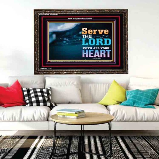 WITH ALL YOUR HEART   Framed Religious Wall Art    (GWGLORIOUS8846L)   