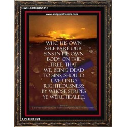 BARE OUR SINS IN HIS OWN BODY   Bible Verse Wall Art   (GWGLORIOUS1318)   