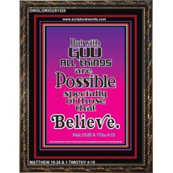 WITH ALL GOD ALL THINGS ARE POSSIBLE   Modern Christian Wall Dcor Frame   (GWGLORIOUS1325)   
