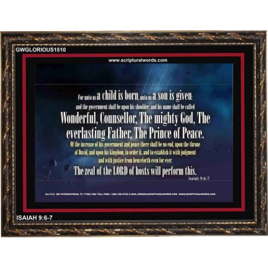 WONDERFUL, COUNSELLOR   Custom Framed Bible Verses   (GWGLORIOUS1510)   