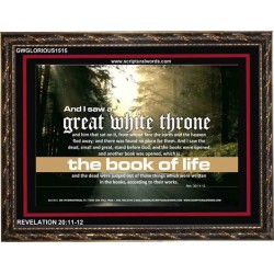 A GREAT WHITE THRONE   Inspirational Bible Verse Framed   (GWGLORIOUS1515)   