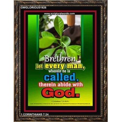 ABIDE WITH GOD   Large Frame Scripture Wall Art   (GWGLORIOUS1926)   