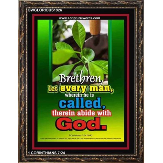 ABIDE WITH GOD   Large Frame Scripture Wall Art   (GWGLORIOUS1926)   