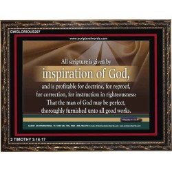 ALL SCRIPTURE IS GIVEN BY INSPIRATION OF GOD   Christian Quote Framed   (GWGLORIOUS297)   