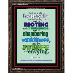 WALK HONESTLY   Christian Wall Dcor Frame   (GWGLORIOUS3275)   "33x45"