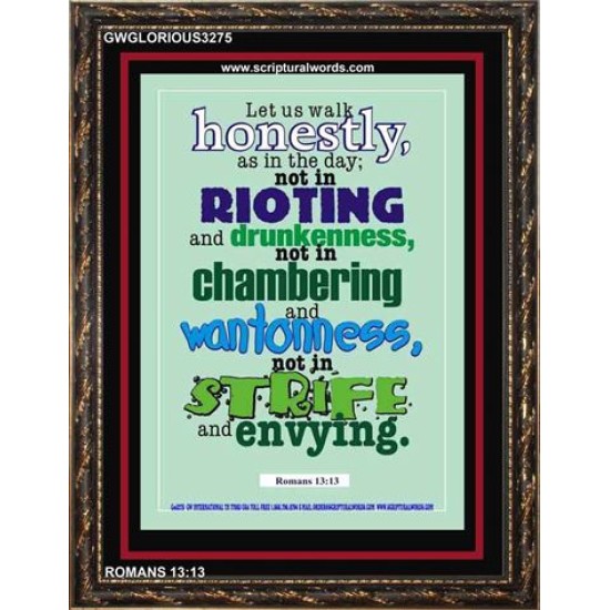 WALK HONESTLY   Christian Wall Dcor Frame   (GWGLORIOUS3275)   