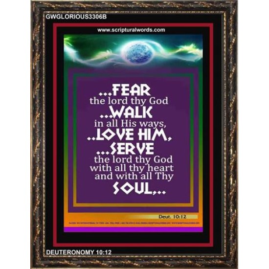 WITH ALL THY HEART   Scriptural Portrait Acrylic Glass Frame   (GWGLORIOUS3306B)   