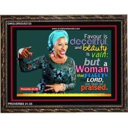 VAIN BEAUTY   Custom Framed Bible Verse   (GWGLORIOUS3725)   "45x33"