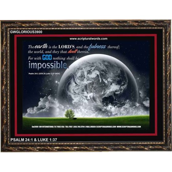 WITH GOD NOTHING SHALL BE IMPOSSIBLE   Contemporary Christian Print   (GWGLORIOUS3900)   