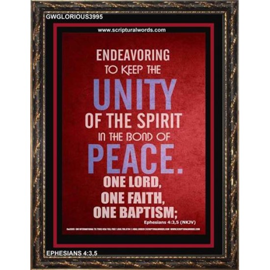 UNITY OF THE SPIRIT   Acrylic Glass Frame Scripture Art   (GWGLORIOUS3995)   