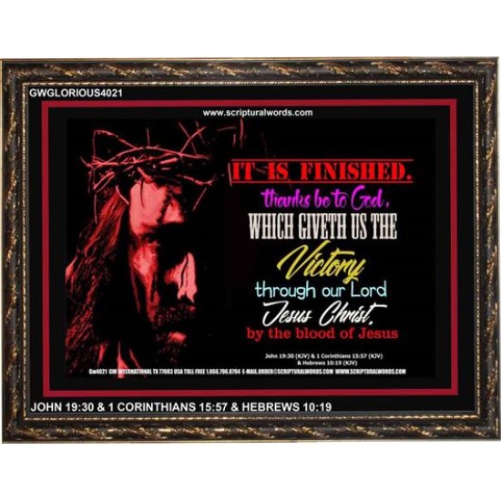 VICTORY BY THE BLOOD OF JESUS   Bible Scriptures on Love Acrylic Glass Frame   (GWGLORIOUS4021)   