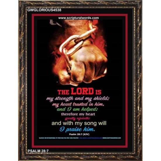 WITH MY SONG WILL I PRAISE HIM   Framed Sitting Room Wall Decoration   (GWGLORIOUS4538)   