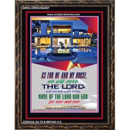 WE WILL SERVE THE LORD   Framed Bible Verses   (GWGLORIOUS4567)   