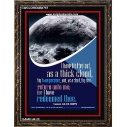 AS A THICK CLOUD   Scripture Art Acrylic Glass Frame   (GWGLORIOUS4757)   