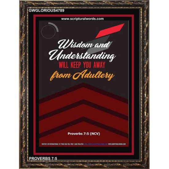 WISDOM AND UNDERSTANDING   Bible Verses Framed for Home   (GWGLORIOUS4789)   