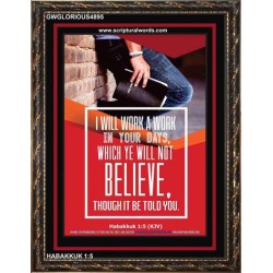 WILL YE WILL NOT BELIEVE   Bible Verse Acrylic Glass Frame   (GWGLORIOUS4895)   "33x45"