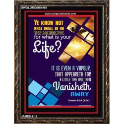 WHAT IS YOUR LIFE   Framed Bible Verses   (GWGLORIOUS4958)   "33x45"