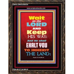 WAIT ON THE LORD   Bible Verses Wall Art Acrylic Glass Frame   (GWGLORIOUS6535)   "33x45"